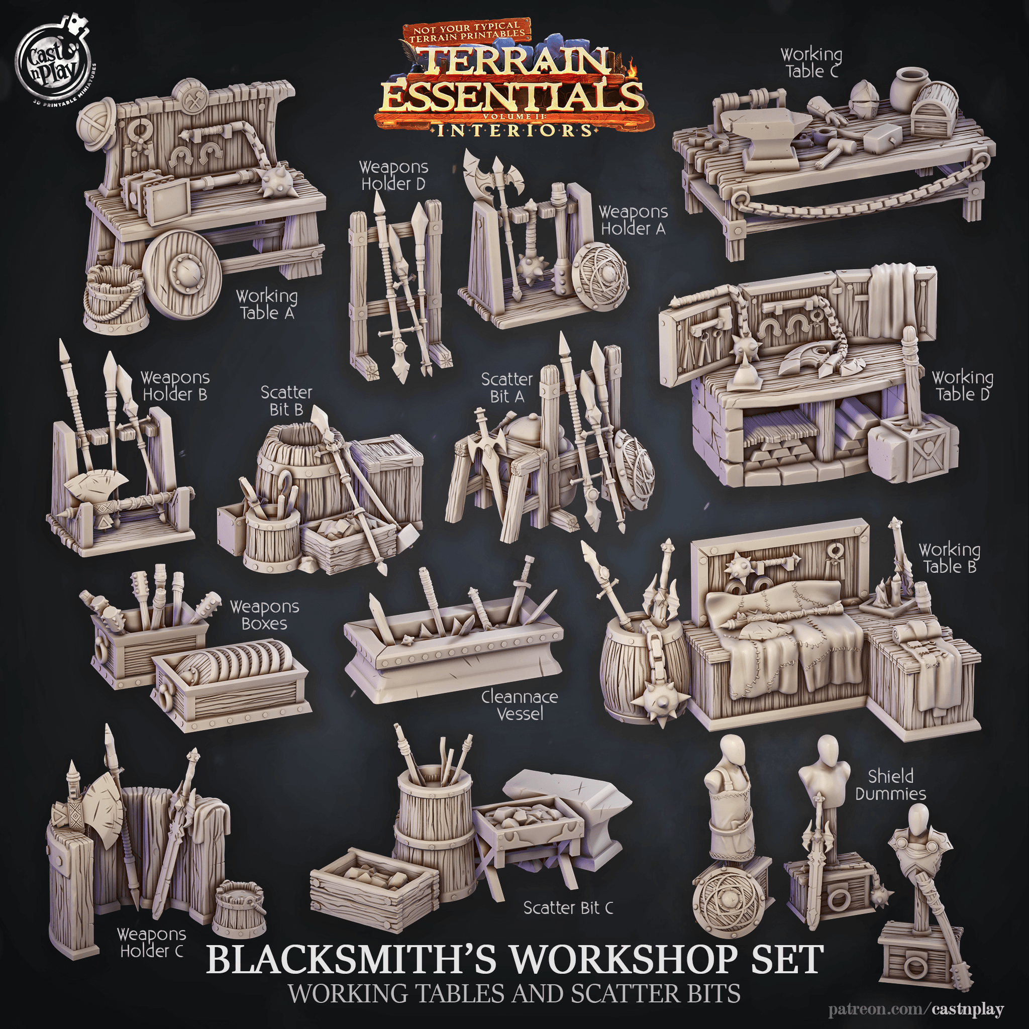 Blacksmith's Workshop Set (Pre-Supported) 3d model