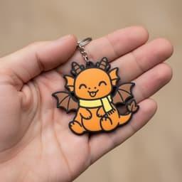 Maplewing – Whimsical Dragon Leaf Keychain | Free STL 3d model