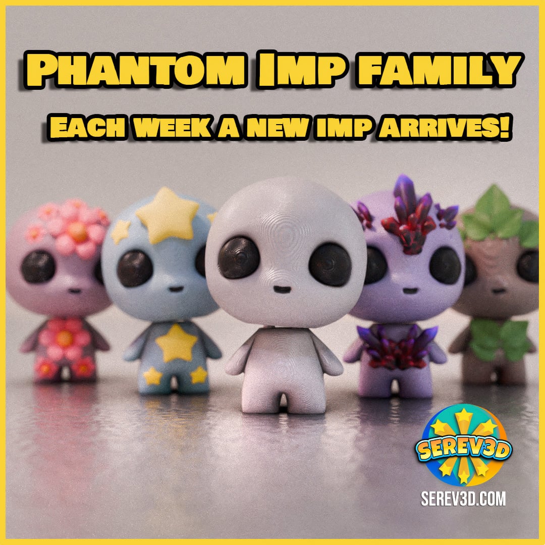 Phantom Imp - Backpack Buddy & Flexi Keychain - No Supports 3D Print STL/3MF 3d model