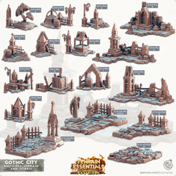 Gothic City Set (Pre-Supported) 3d model