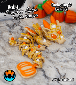 Baby Pumpkin Spice Cookie Dragon 3d model