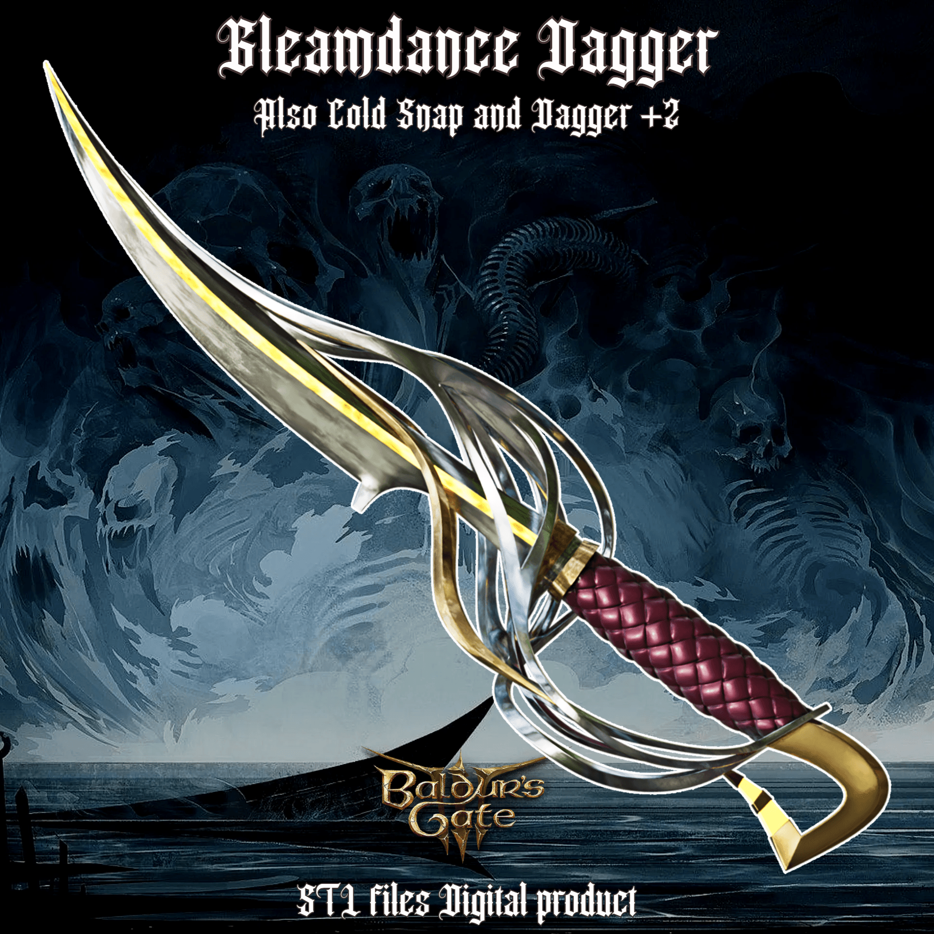 FANTASY GLEAMDANCE DAGGER/COLD SNAP/DAGGER +2 BALDURS GATE 3 3d model