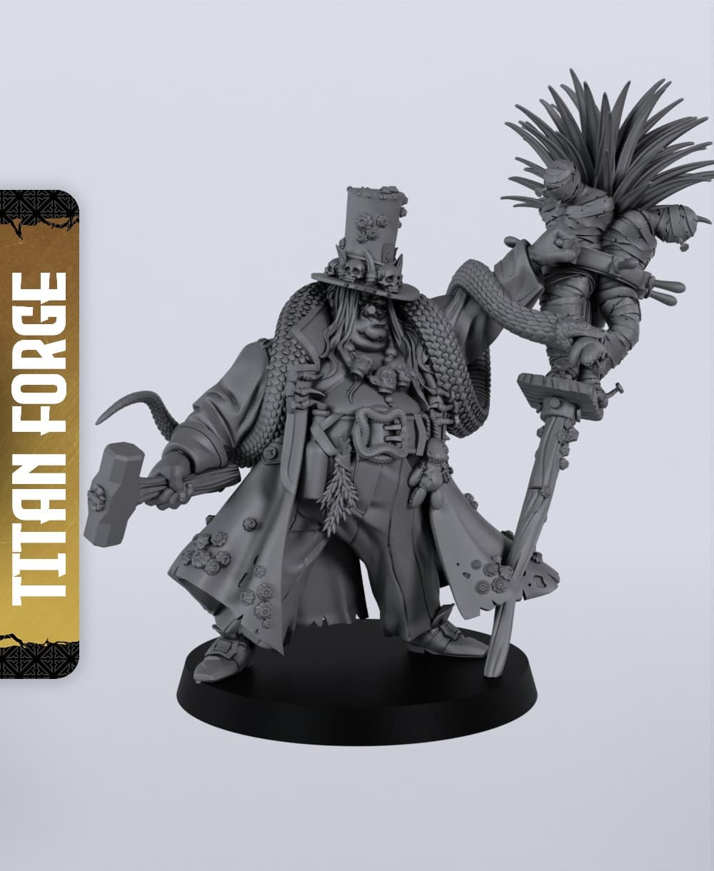Ogre Voodoo Doctor - With Free Dragon - 5e DnD Inspired for RPG and Wargamers 3d model
