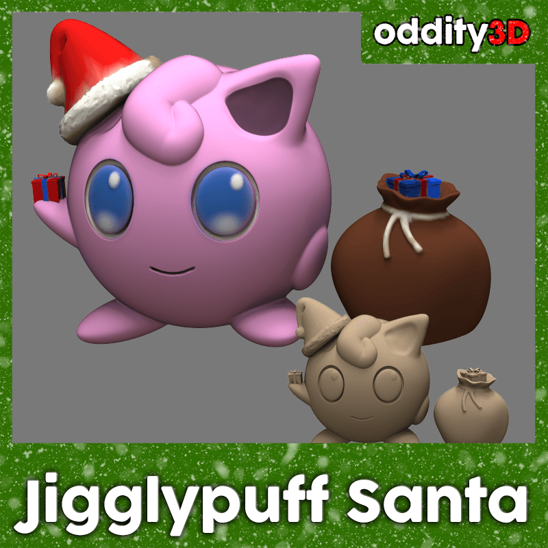 Jigglypuff Xmas Santa - Pokemon Christmas Fan Art 3d model