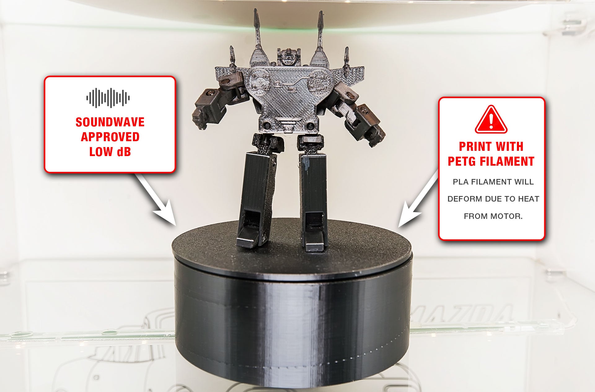 DIY - Motorized Rotating Turntable Stand, 3d Printed 3d model
