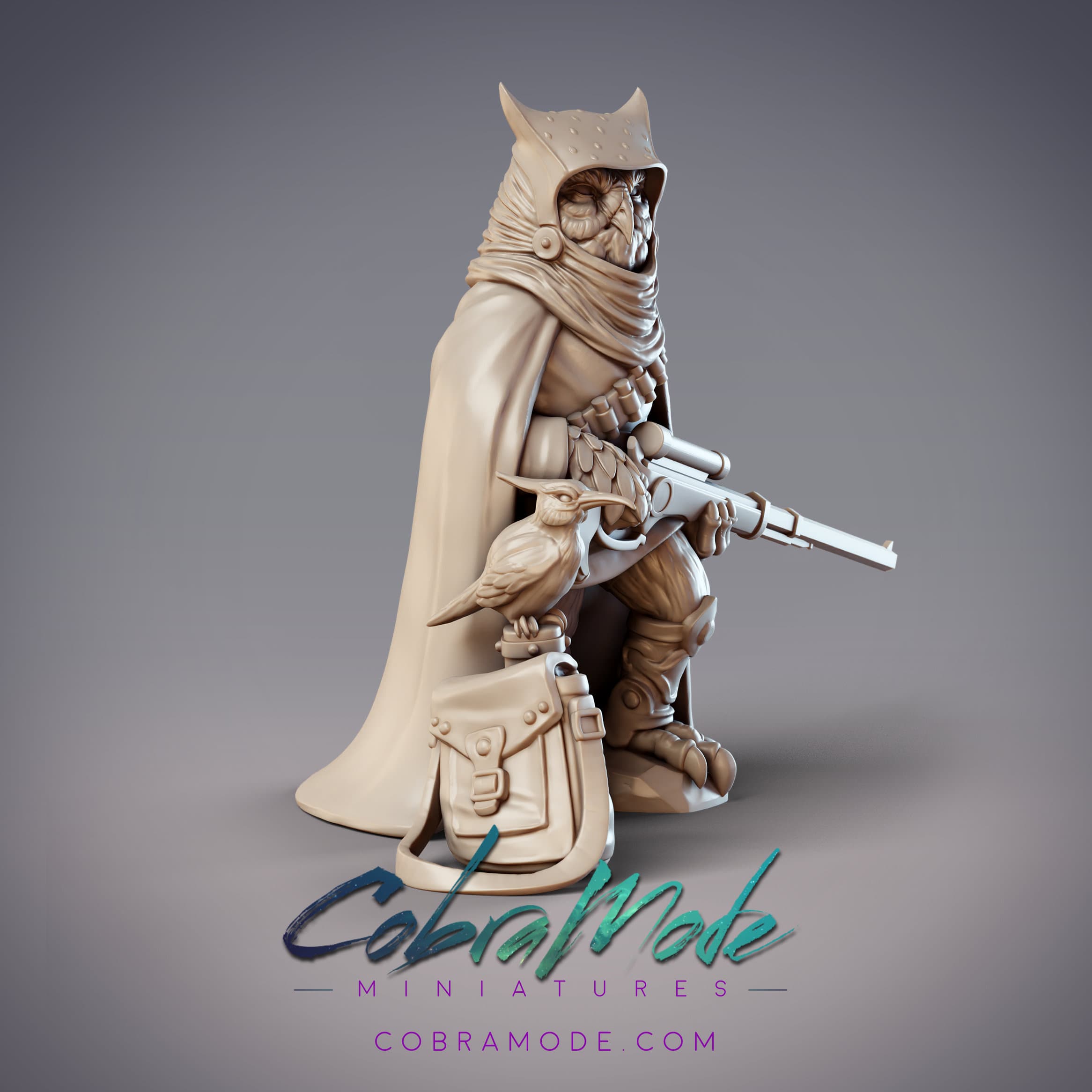 Owlfolk Bounty Hunter - Tamalut, Amaura Hunter (Pre-supported) 3d model