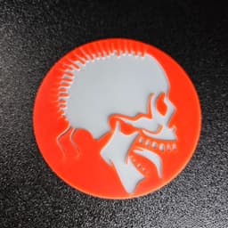 Crazy Skull Coaster Colored 3d model