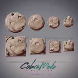Mossy Base Pack (8pcs) - Round and Square Versions 3d model