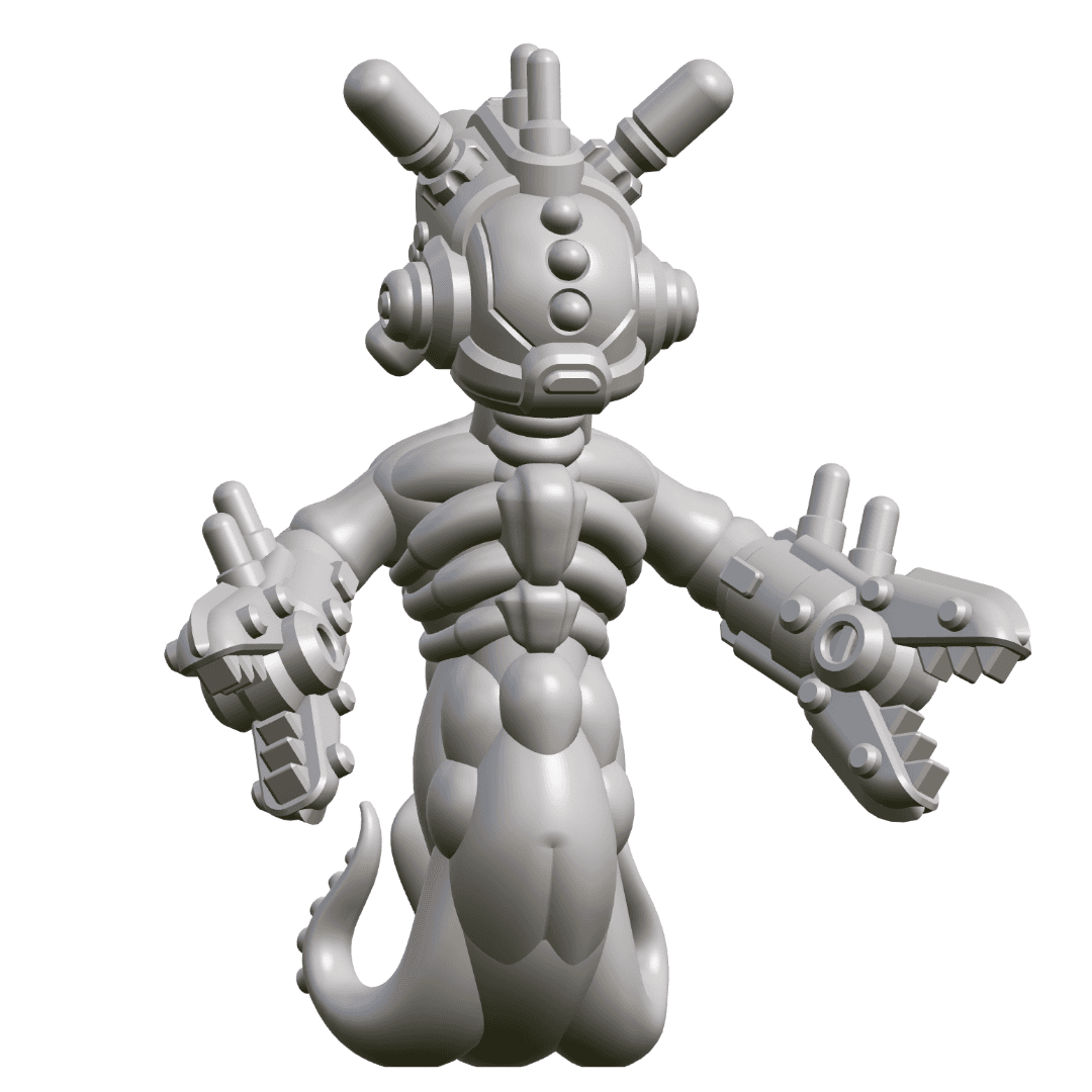 Demonic Mermaid Mech STL – 28mm Eldritch Sci-Fi Tabletop Miniature 3d model