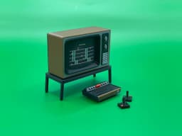 Retro 80s Gaming Setup STL – 1:12 Scale Console & CRT TV for 3D Printing – Commercial Use 3d model