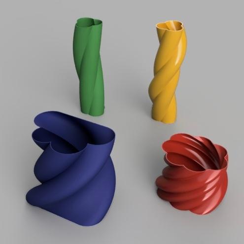 Twisted Cloud Vase Collection ( 1mm thickness) 3d model