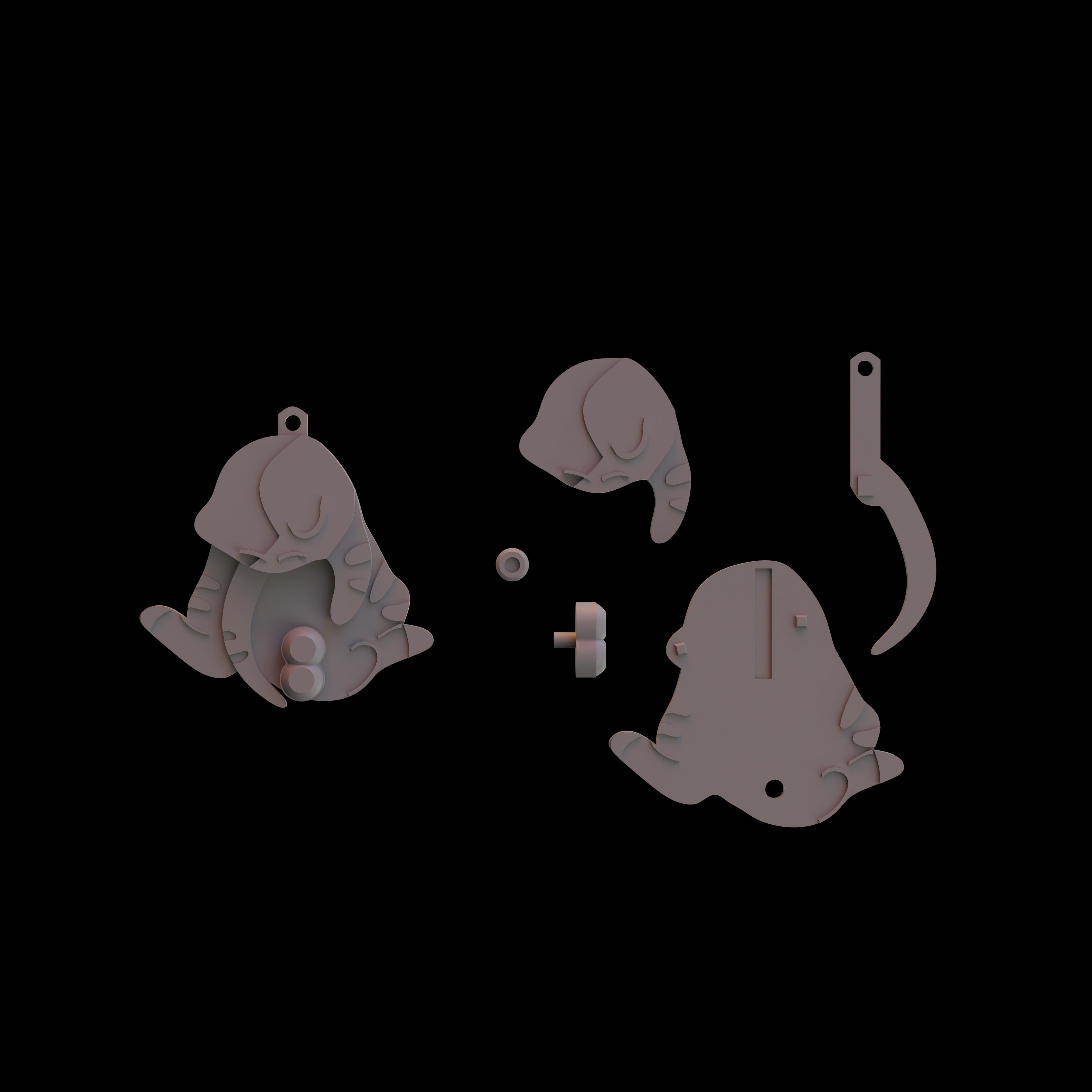 Funny Cat Keychain 3d model