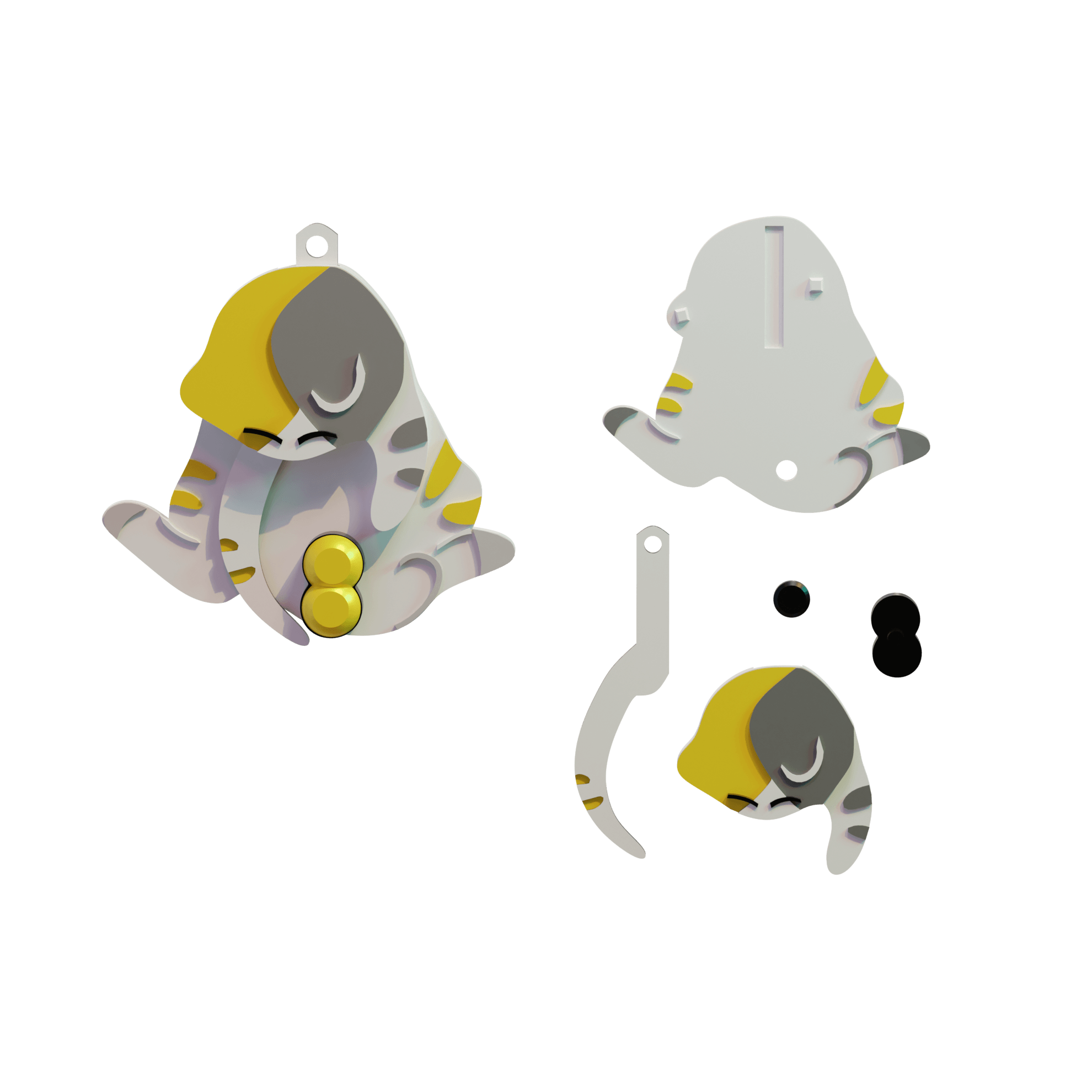 Funny Cat Keychain 3d model