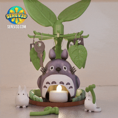 Totoro Family - Keychains - Coaster & Backpack Buddy Set - No Supports 3D Print STL/3MF 3d model