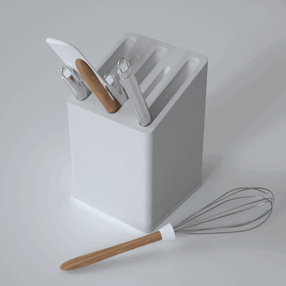 Minimalist Knife Holder | Modern Kitchen Knife Holder & Organizer 3d model
