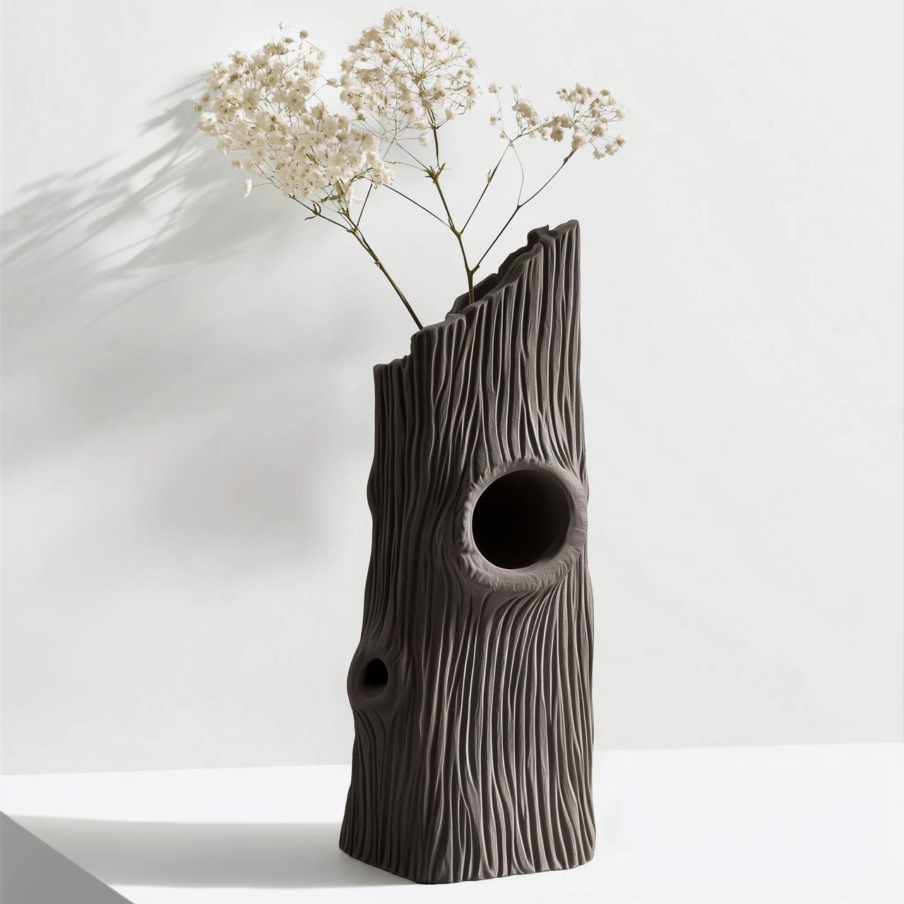 Tree Stump Vase – Nature Inspired 3D Printed Decor 3d model