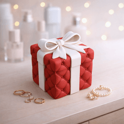 Puffy Gift Box | Tufted Bow Keepsake Box | Valentine Jewelry Storage | Quilted Keepsake 3d model