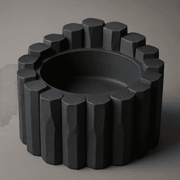 Round Basalt Column Bowl Planter 3d model