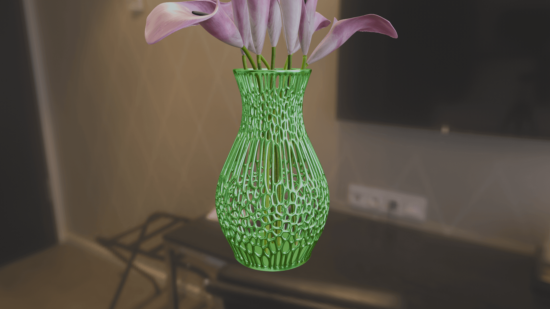 Voronoi Flower Vase 3d model