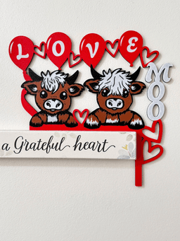 Highland Cow Love Moo Door Corner Decor 3d model