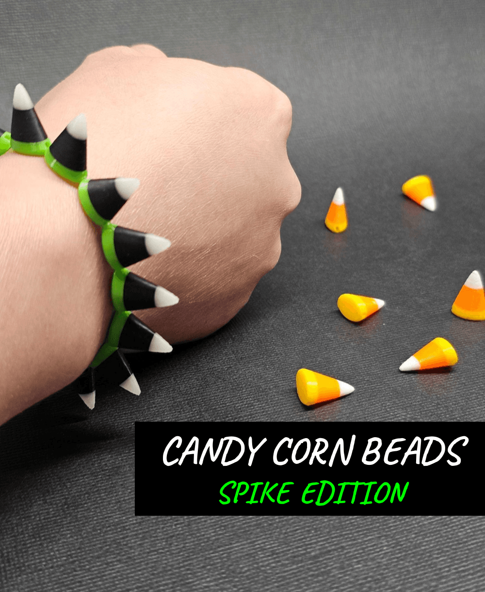 Candy Corn Bead | Spike Edition | Beads for Bracelets, Necklaces and accessories | HalloweenWearable 3d model