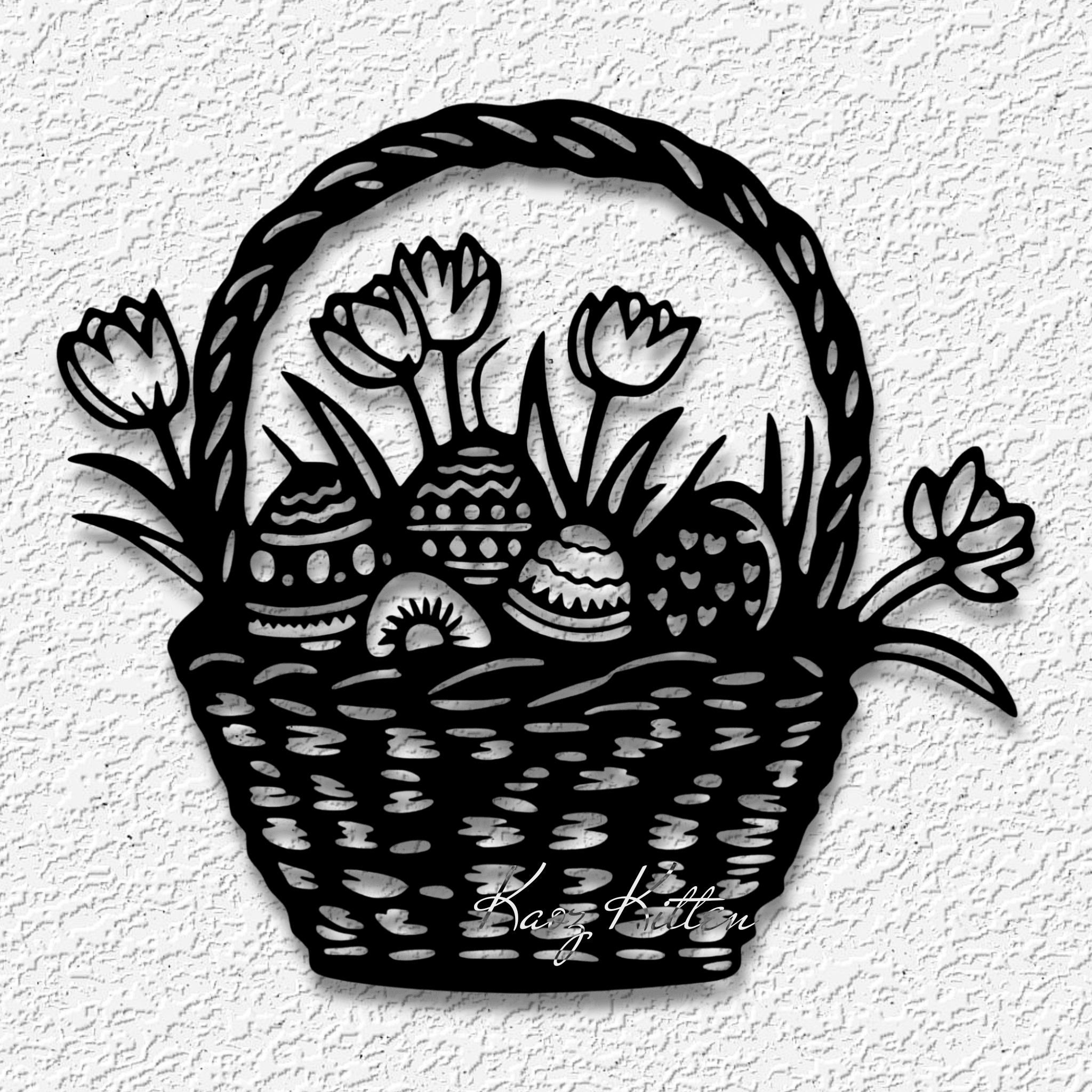 easter basket wall art easter eggs home decor 3d model