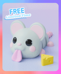 Flexi Foodie Mouse Keychain (Single Color) 3d model