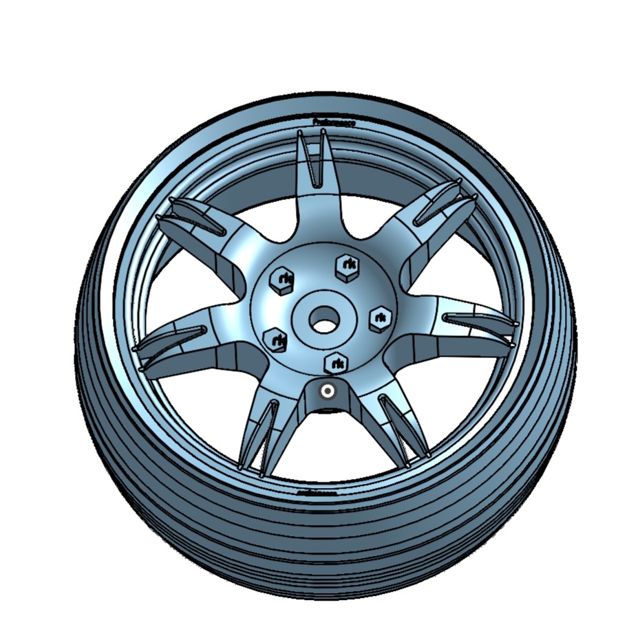 rc 7-14 spoke drift wheel 1/10 3d model