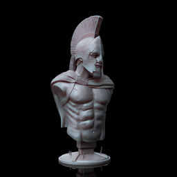 Battle Leonidas Bust - 300 3d model