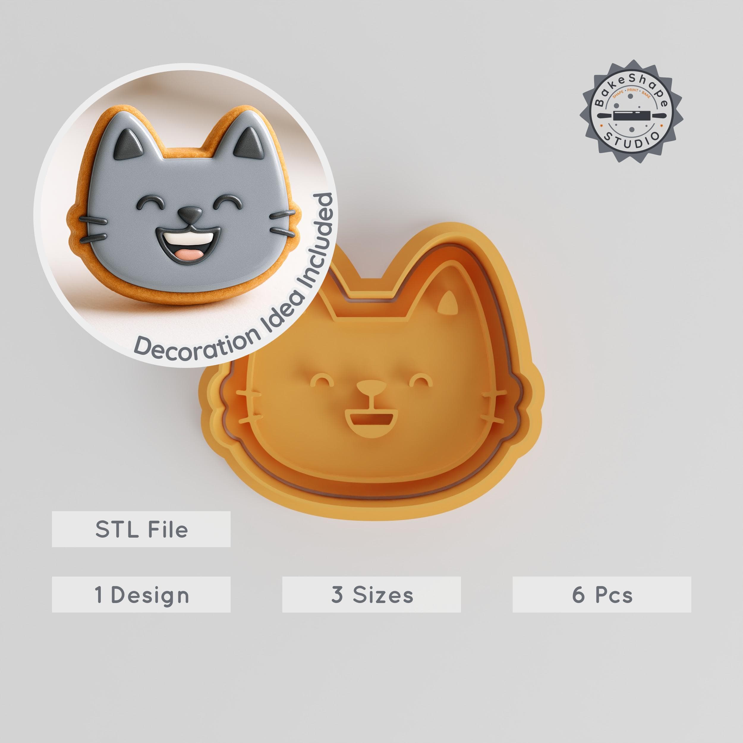Laughing Face Cookie Cutter & Stamp Set, 6-Piece, Happy & Joyful Design, Perfect for Cookies & Fondant, S/M/L Sizes PRODUCT_825 3d model