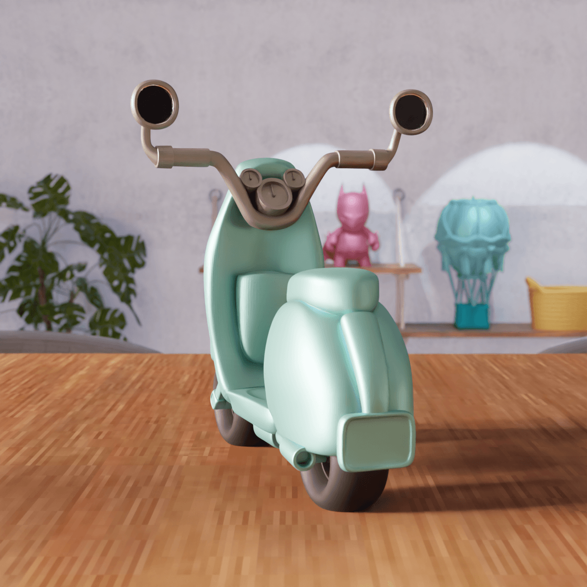 Stylized Classic Scooter 3d model