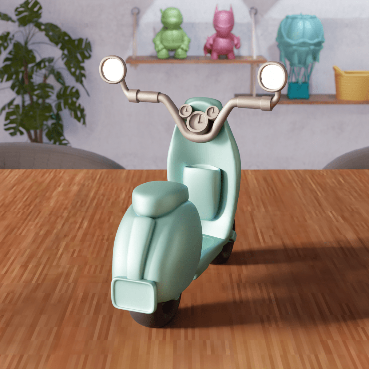 Stylized Classic Scooter 3d model