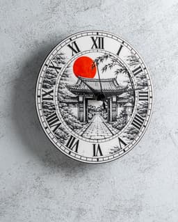 Red Moon Temple Clock 3d model