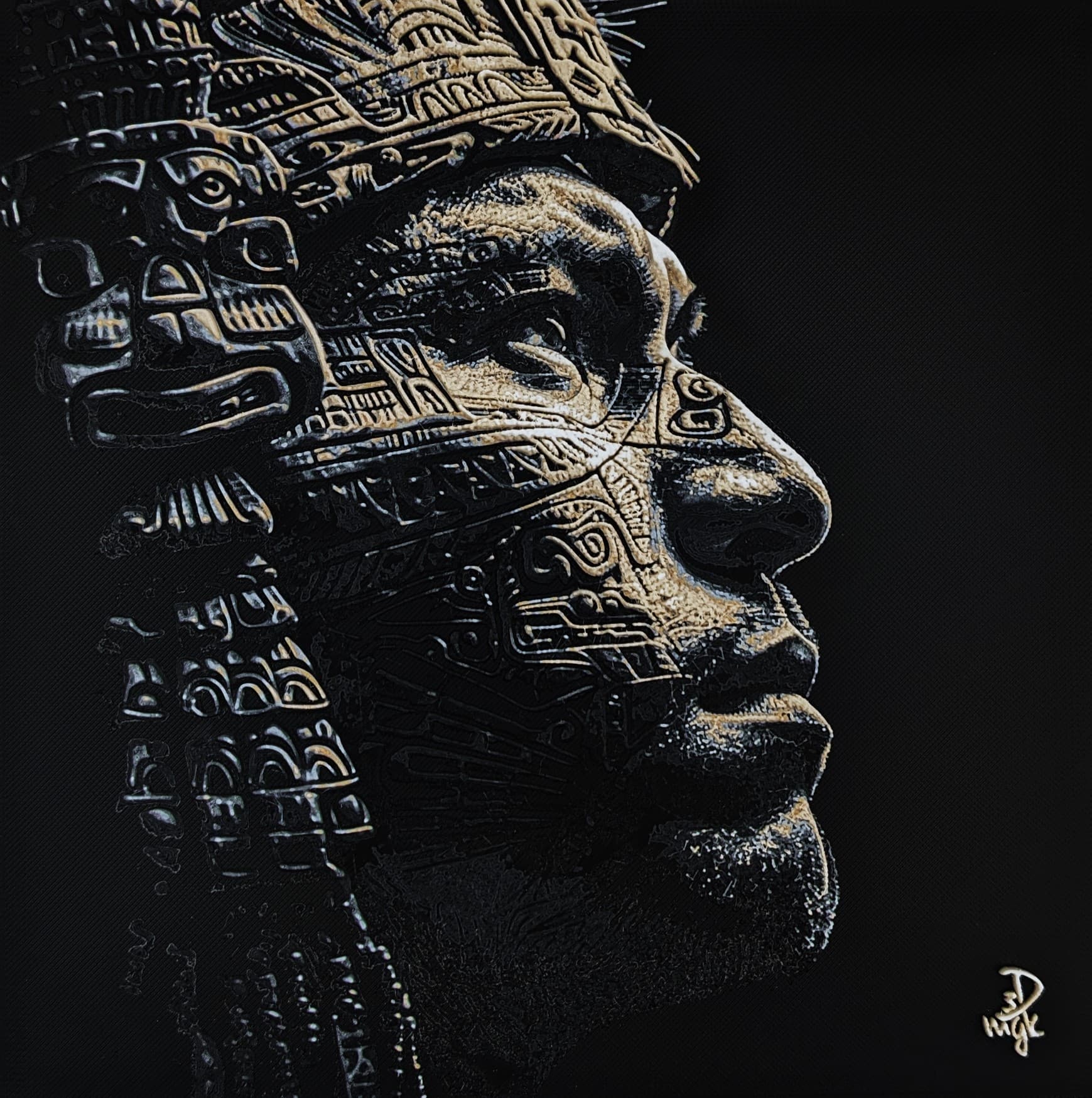 Carved Aztec 3d model