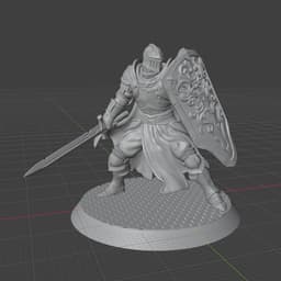 Knight Guardian – Fantasy Miniature STL 32mm TTRPG 3d model