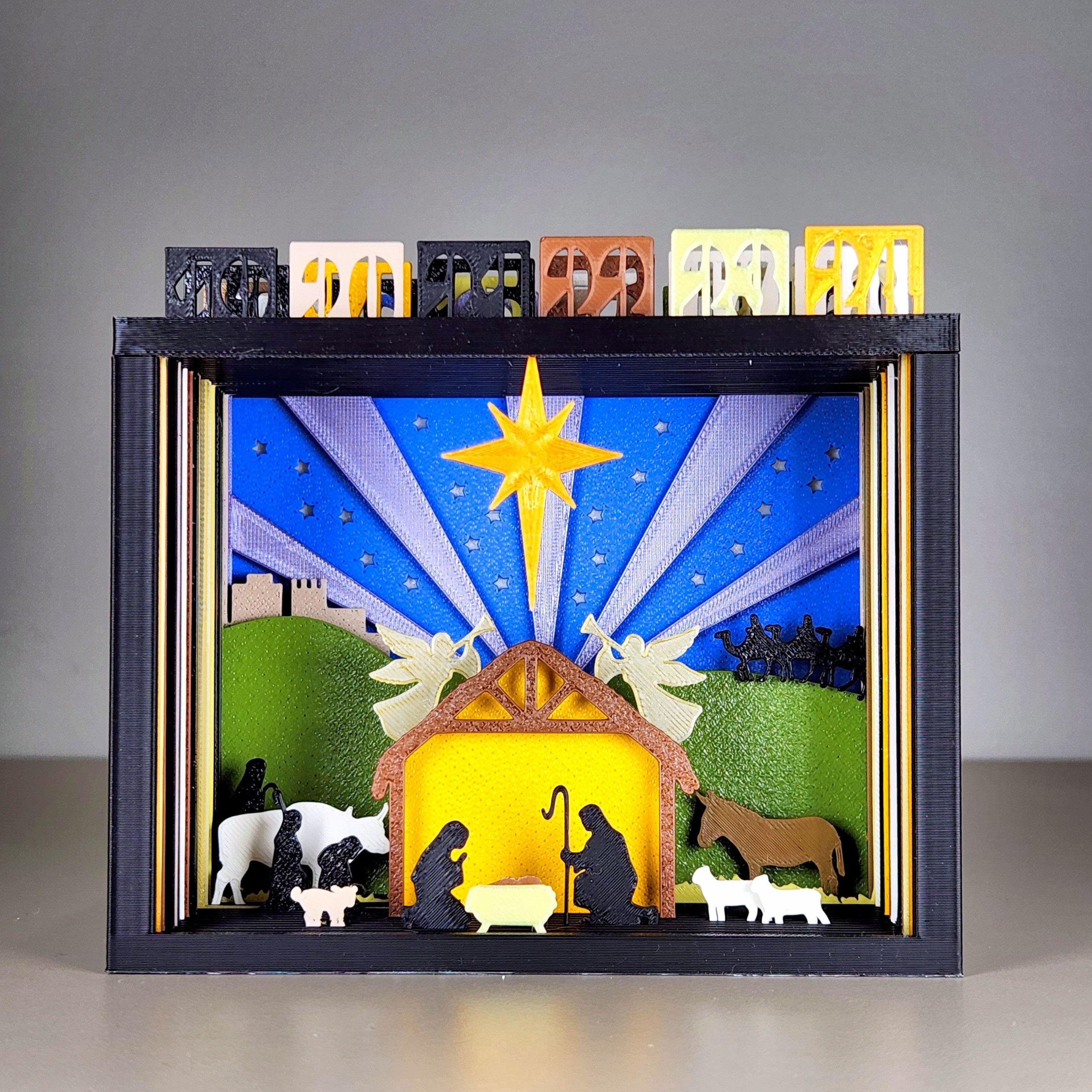 Silhouette Advent Frame in Parts (small printers) 3d model