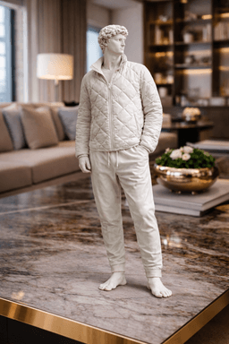 Modern Quilted Jacket Man STL – Casual Male Statue 3D Print Model 3d model