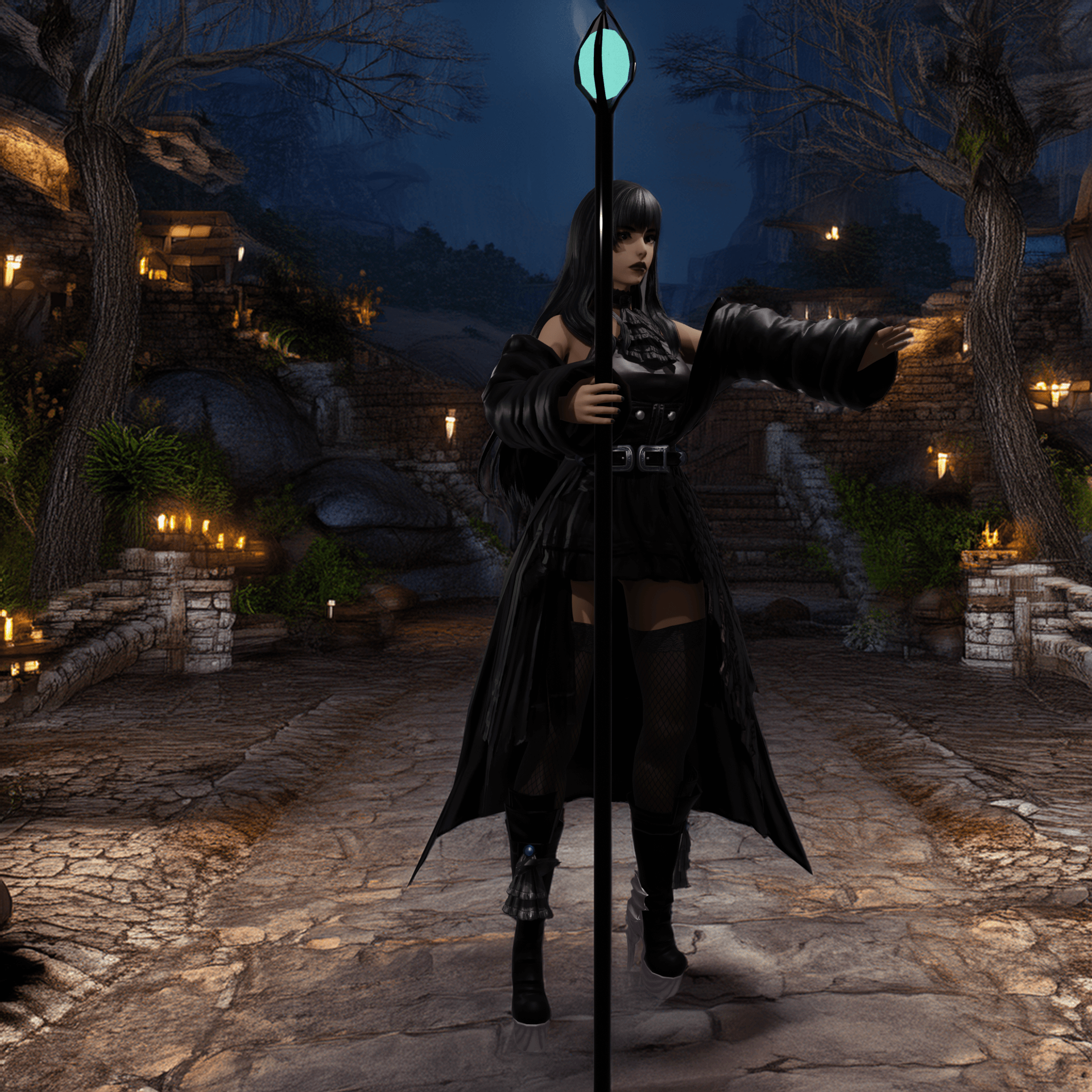 Dark Female Wizard v2.0 3d model