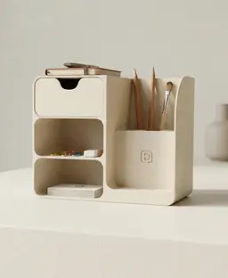 Modern Minimalist Desk Organizer | Japandi Style 3d model