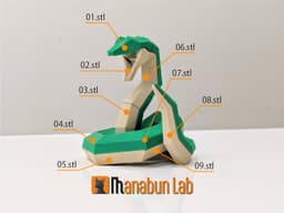 Low Poly Snake Magnet Puzzle (No supports, no AMS) 3d model