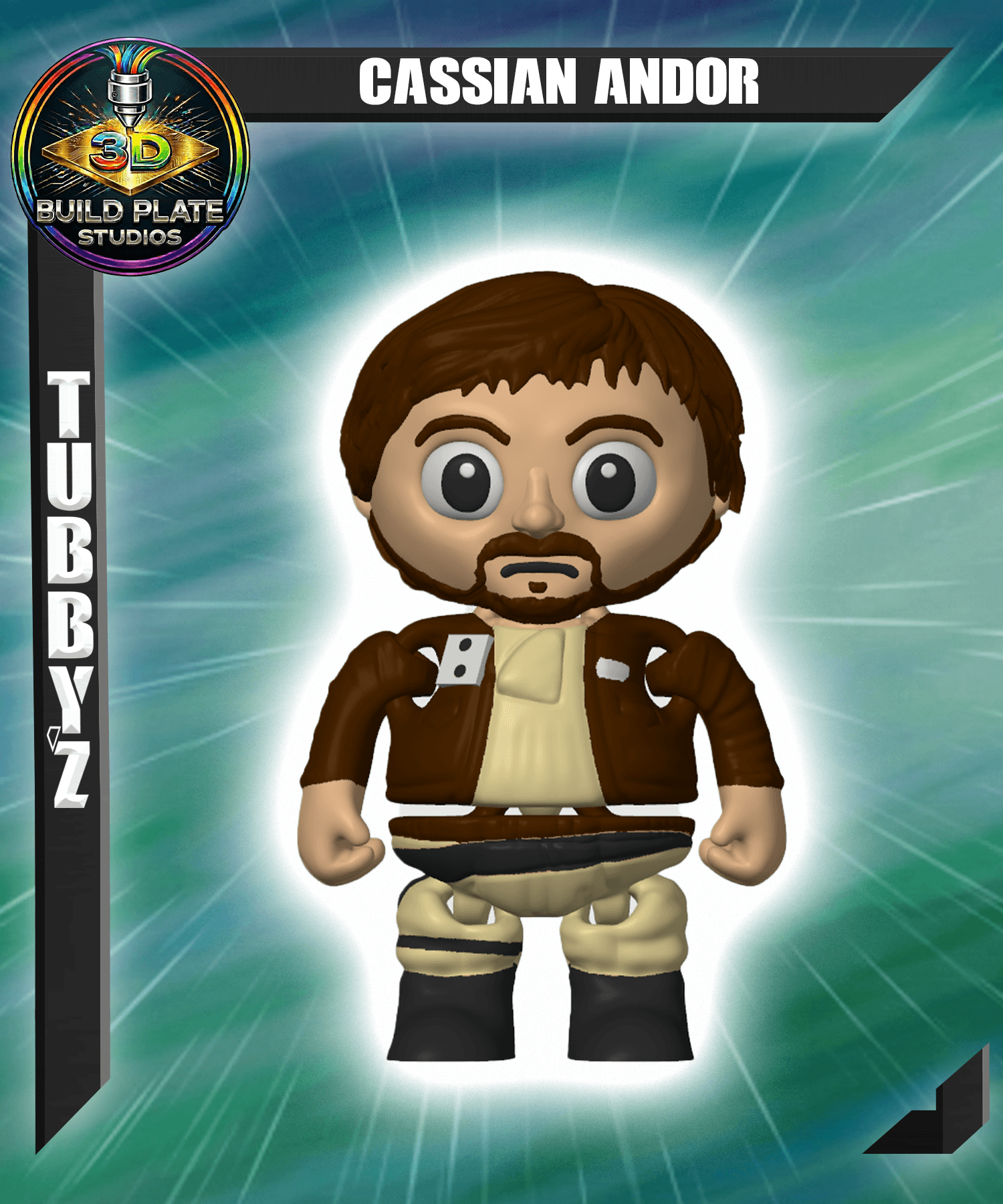 STAR WARS Cassian Andor Multicolor Flexi Print-In-Place 3d model