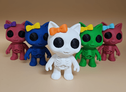 Articulated Kitty Ghost + Mini Flexi and Magnet 3d model