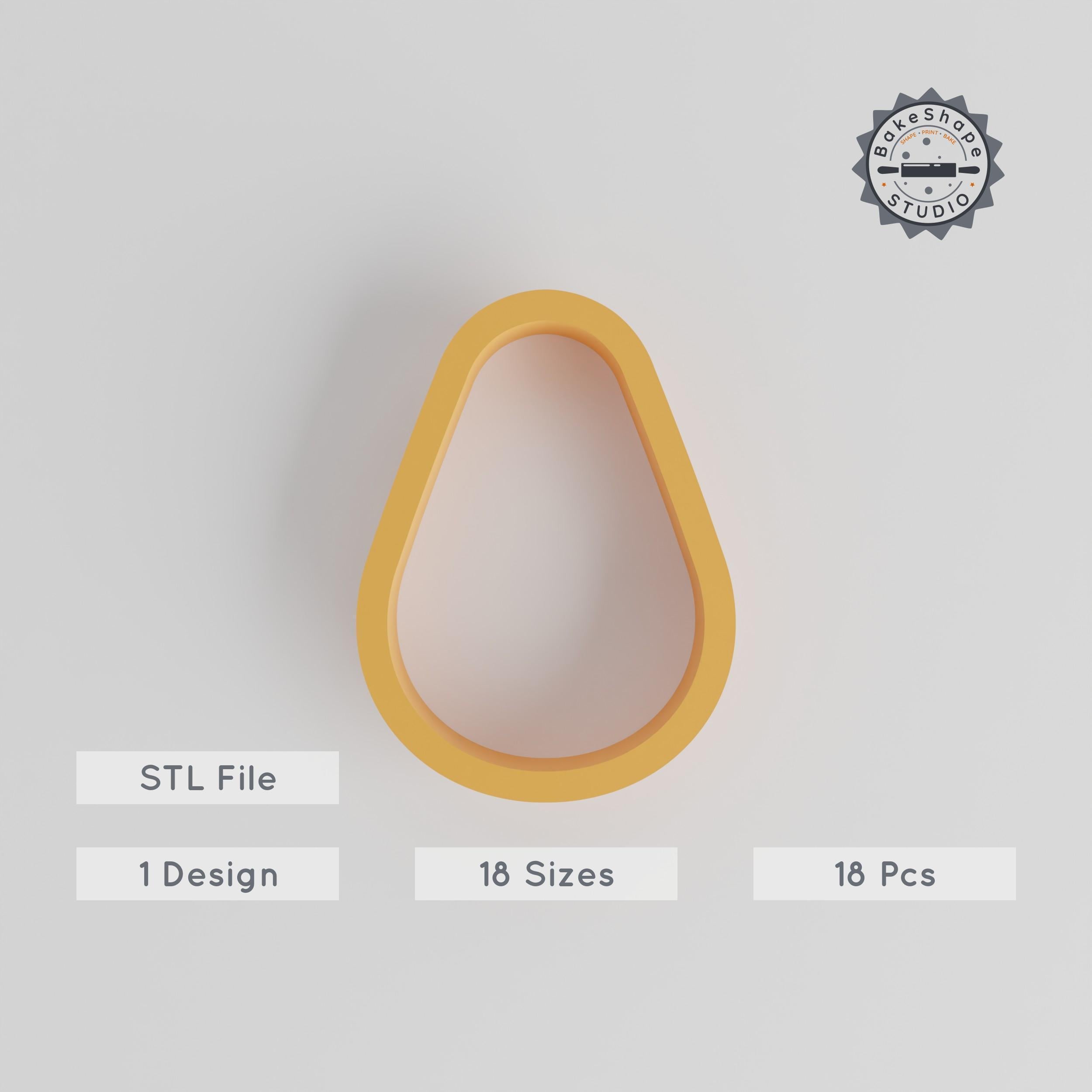 Avocado Shape Cutter Set, 18 Sizes, Perfect for Cookie, Fondant & Clay Decor, Nutritious Green Fruit Design PRODUCT_1437 3d model