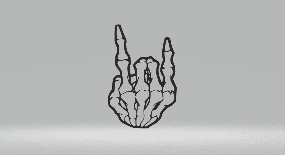 Skeleton Hands Rock Roll 2D-Art.stl 3d model