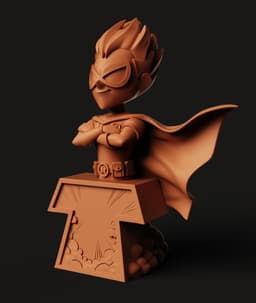 Boy Wonder Hero Bust | Teen Titans Robin Statue | Comic Book Superhero Miniature | Multicolor Justic 3d model