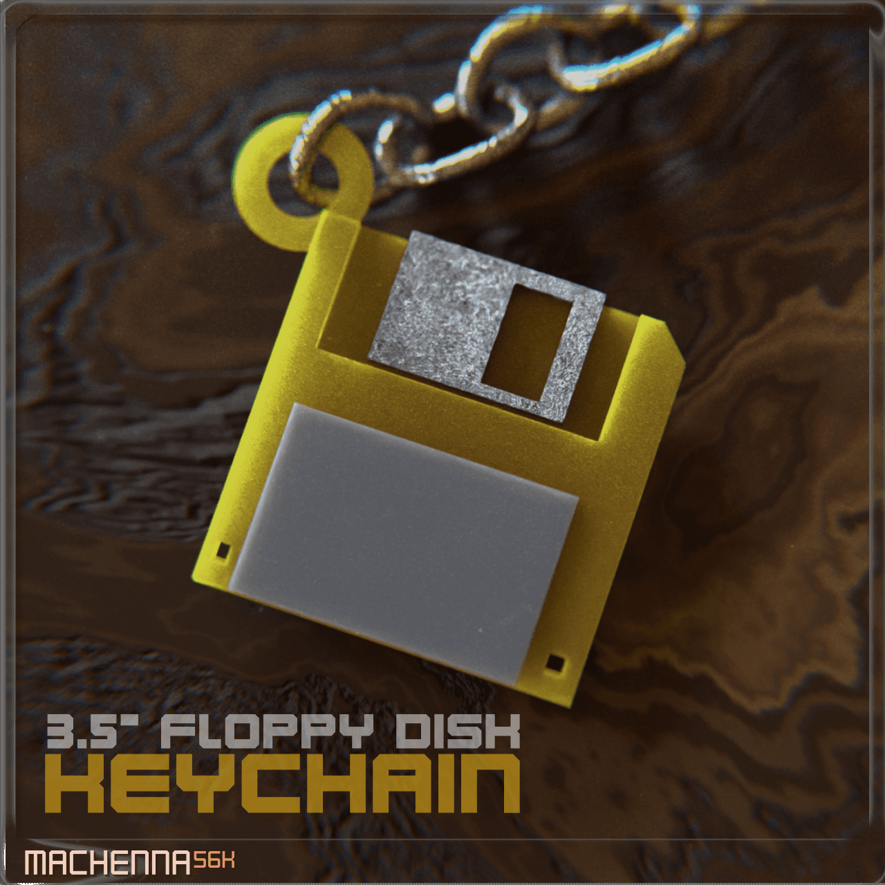 3.5" Floppy Disk Keychain | 90s Retro 3d model