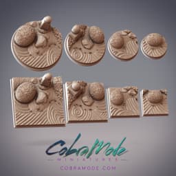 Raked Sand Base Pack (8pcs) - Round and Square Versions 3d model