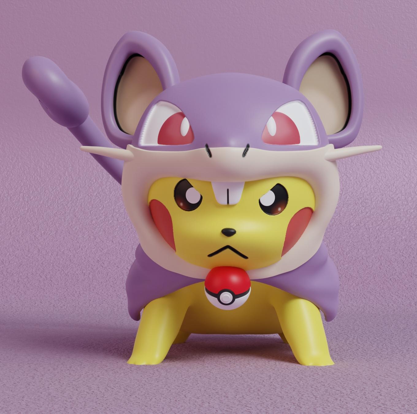 Pokemon - Pikachu Cosplay Ratatta 3d model