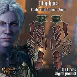 Fantasy Minthara Spidersilk Boots Plates Baldrurs Gate 3 STL 3d model