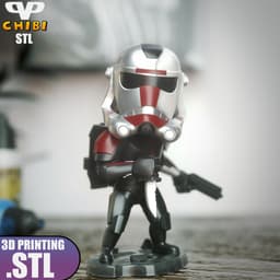Star Wars Hunter Chibi STL for 3D Printing ChibiSTL 3DXM 3d model